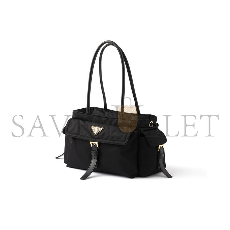 PRADA EXPLORE MEDIUM RE-NYLON AND LEATHER TOTE BAG 1BG596 (31*17*11cm)